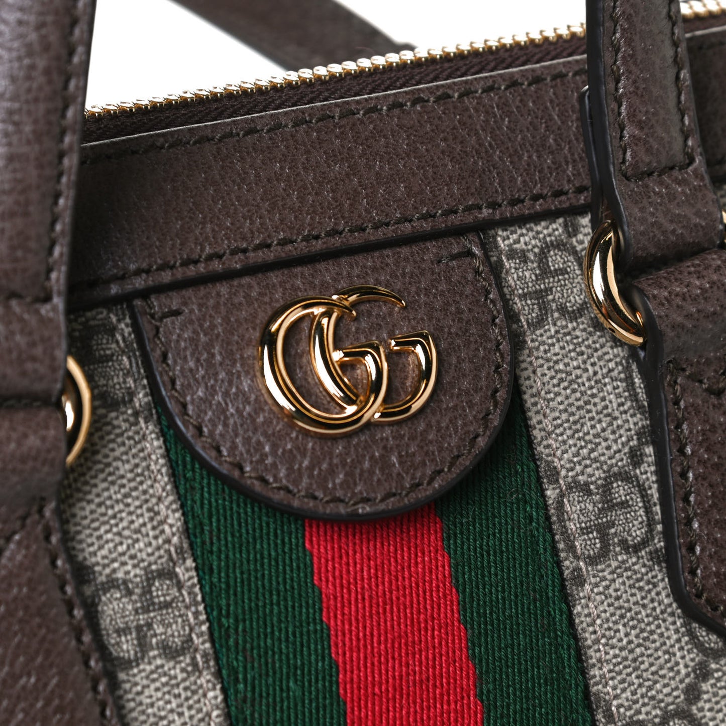 GG Supreme Monogram Small Ophidia Tote Bag Brown