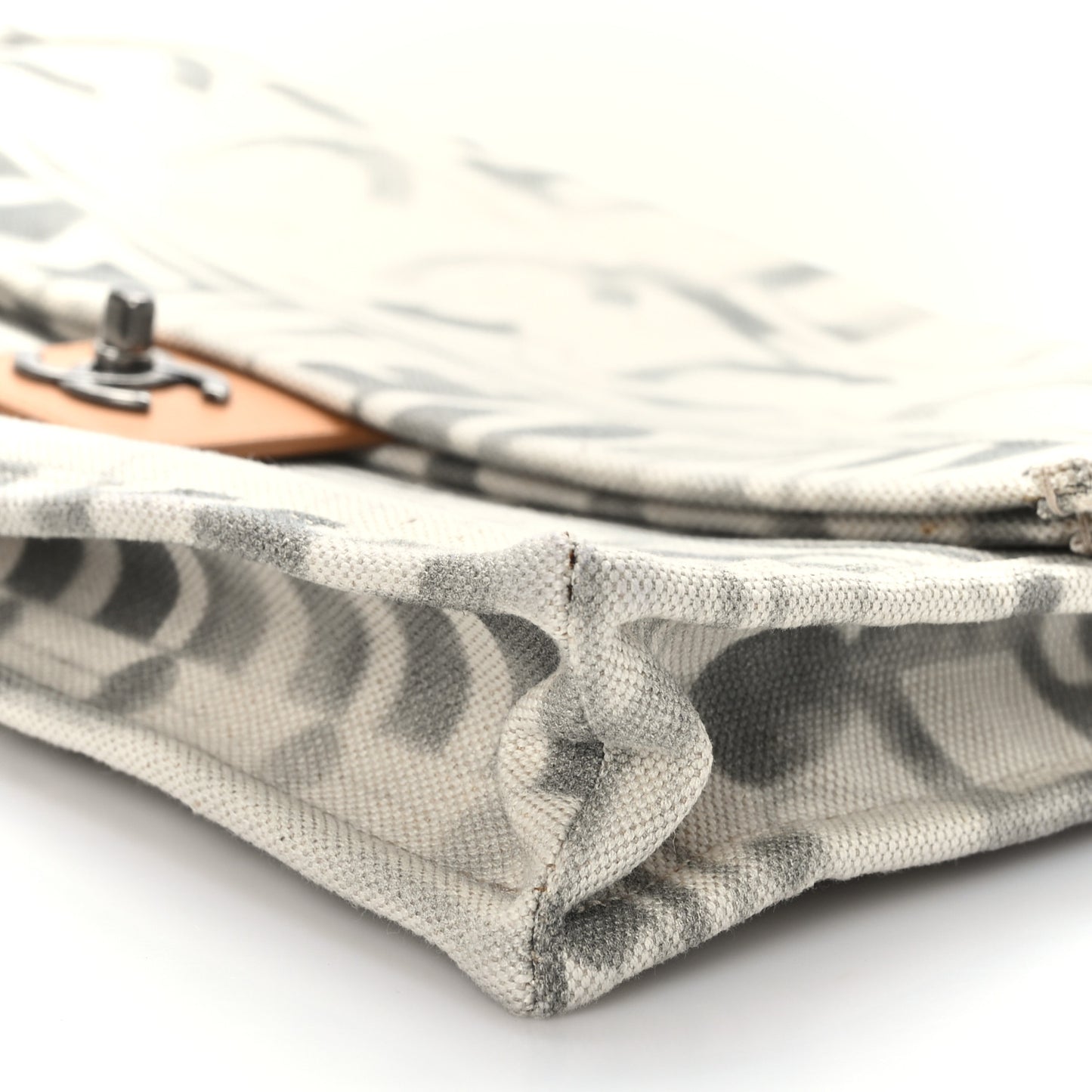 Canvas Iliad Flap Clutch Beige
