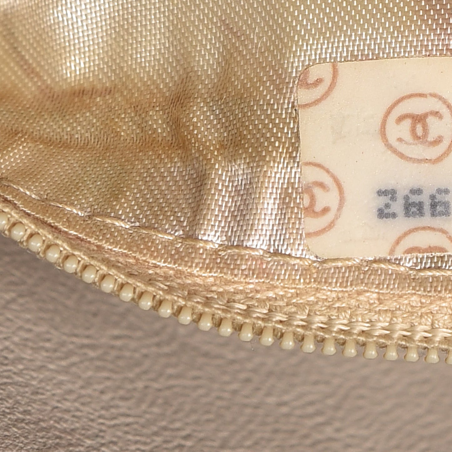 Lambskin Quilted Tassel Camera Case Beige