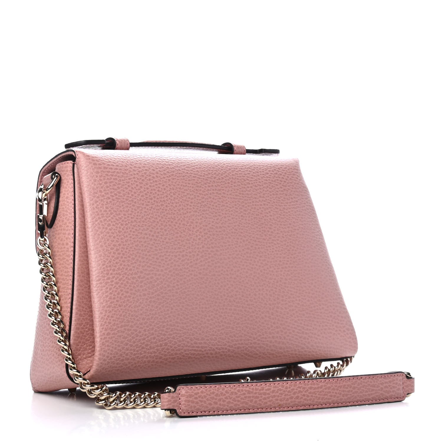 Gucci Dollar Calfskin Interlocking G Top Handle Shoulder Bag Soft Pink 2 of 4