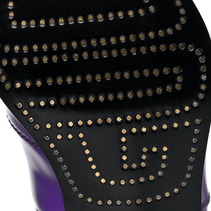 Gucci Cordovan Lux Ankle Boots 37 Shine Purple Black 7 of 11