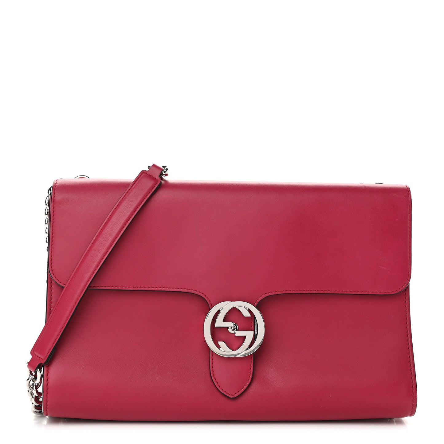 Moon Calfskin Medium Interlocking G Shoulder Bag Petunia