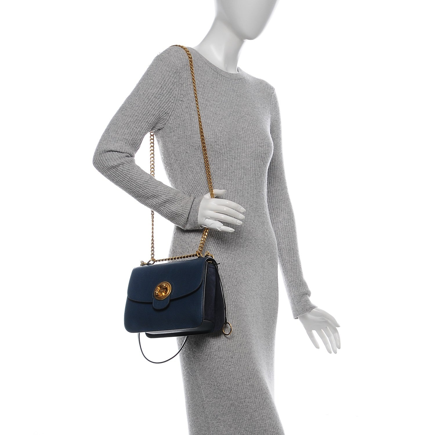 Chloe Goatskin Medium Mily Shoulder Bag Denim Blue 2 of 6