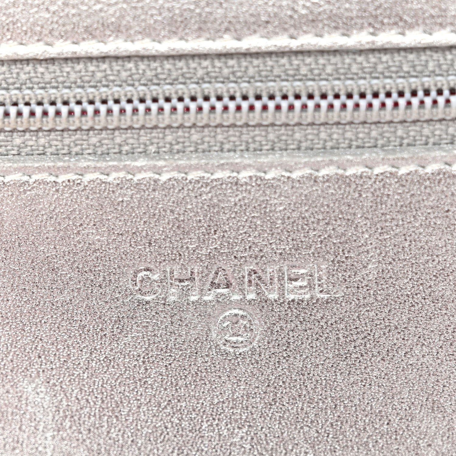 Chanel Metallic Lambskin Quilted Wallet On Chain WOC Silver 6 of 12