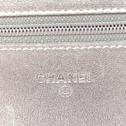 Chanel Metallic Lambskin Quilted Wallet On Chain WOC Silver 6 of 12