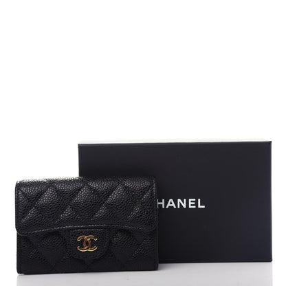 Chanel Caviar Quilted Flap Card Holder Wallet Black 9 of 9