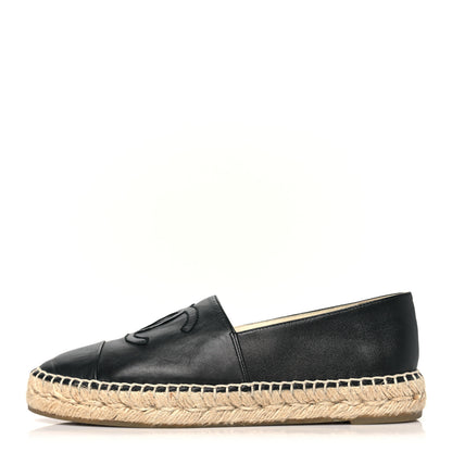 Chanel Lambskin CC Espadrilles 38 Black 1 of 11