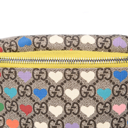 Gucci Soft GG Supreme Monogram Hearts Web Childrens Belt Bag Beige Ebony Multicolor Freesia 7 of 8
