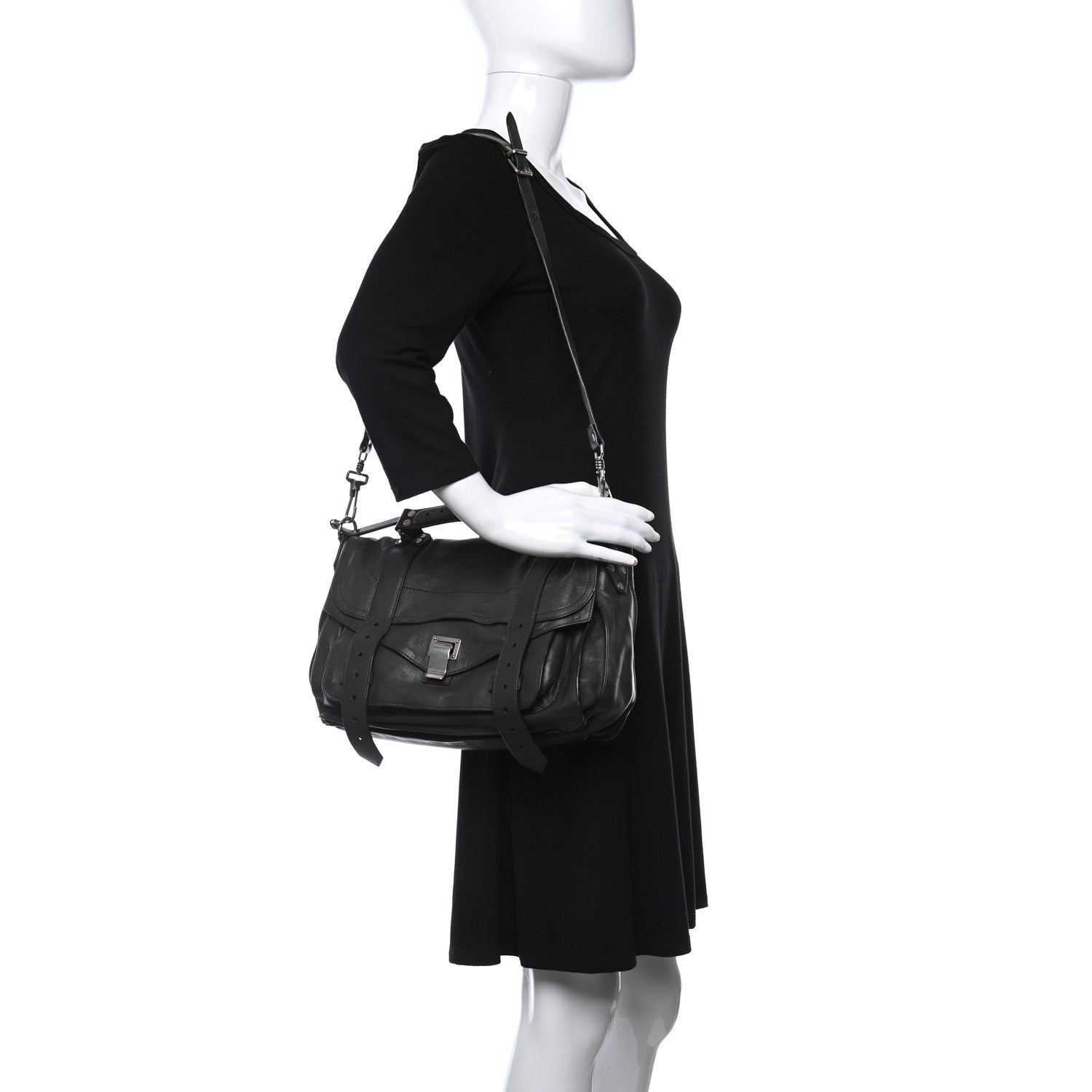 Proenza Schouler Lambskin Medium PS1 Satchel Black 2 of 9