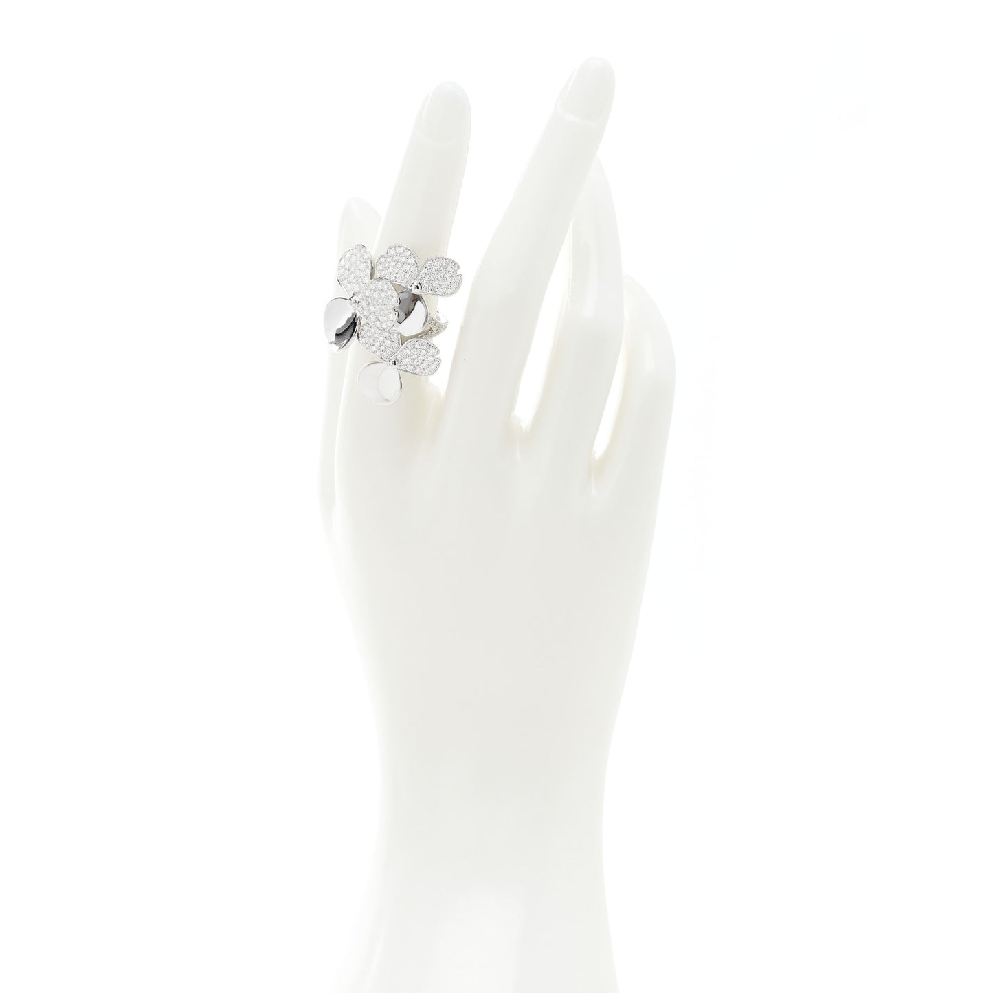 Platinum Diamond Paper Flowers Cluster Ring 52 6