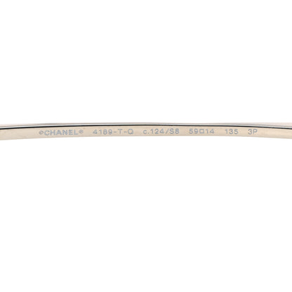 Chanel Aviator CC Sunglasses 4189-T-Q Silver Black 5 of 9