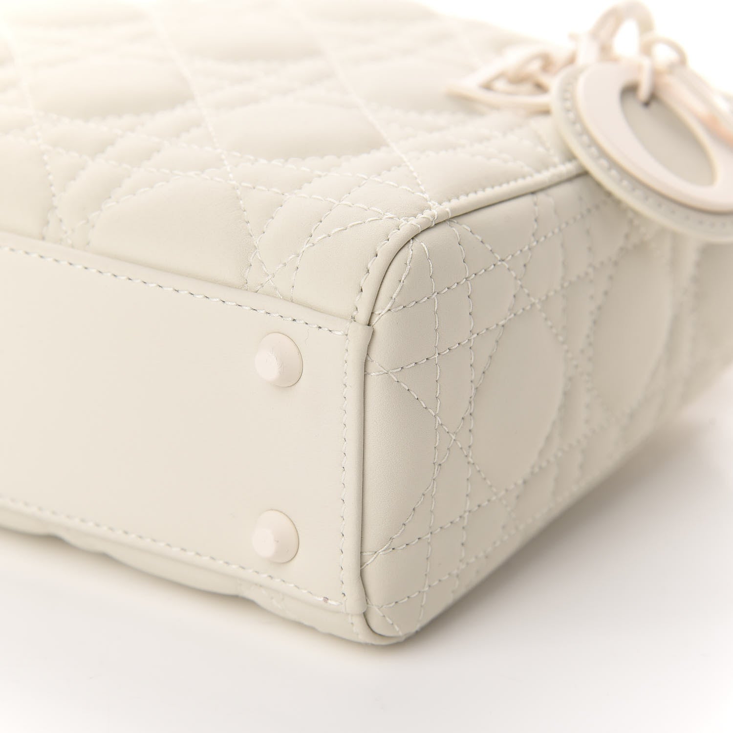 Christian Dior Ultra Matte Calfskin Cannage Mini Lady Dior White 6 of 10