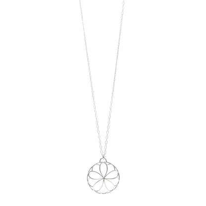 Tiffany Sterling Silver Diamond Large Garden Flower Pendant Necklace 1 of 5