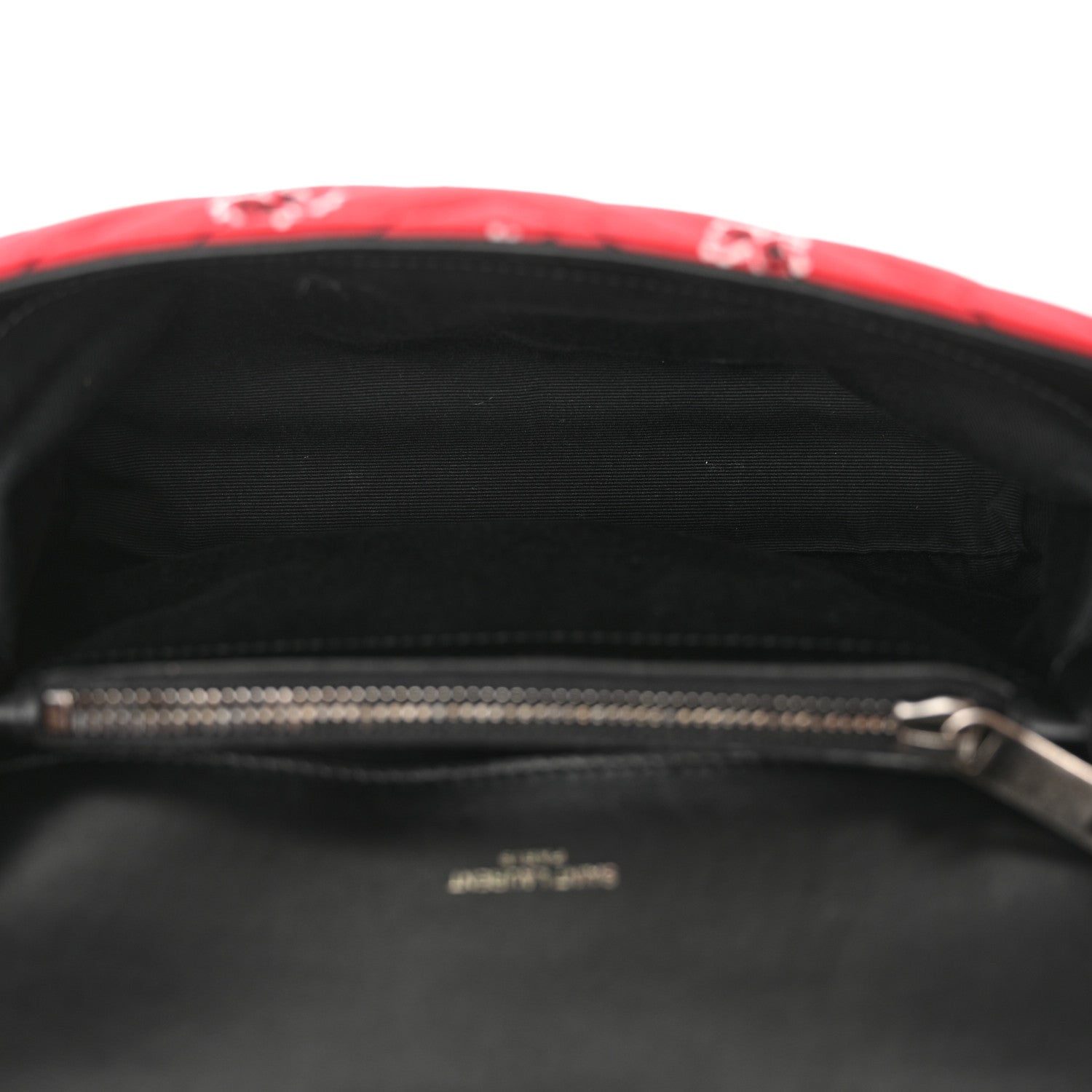 Saint Laurent Canvas Bandana Matelasse Chevron Medium College Bag Red 4 of 9