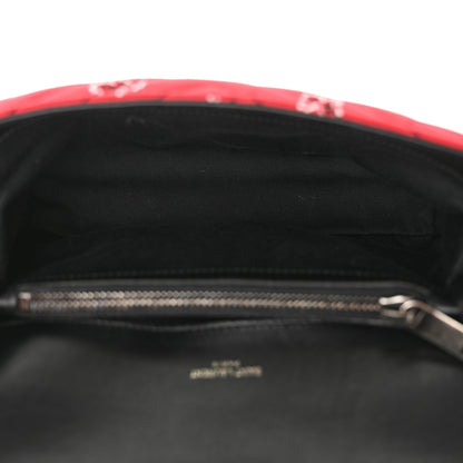 Saint Laurent Canvas Bandana Matelasse Chevron Medium College Bag Red 4 of 9