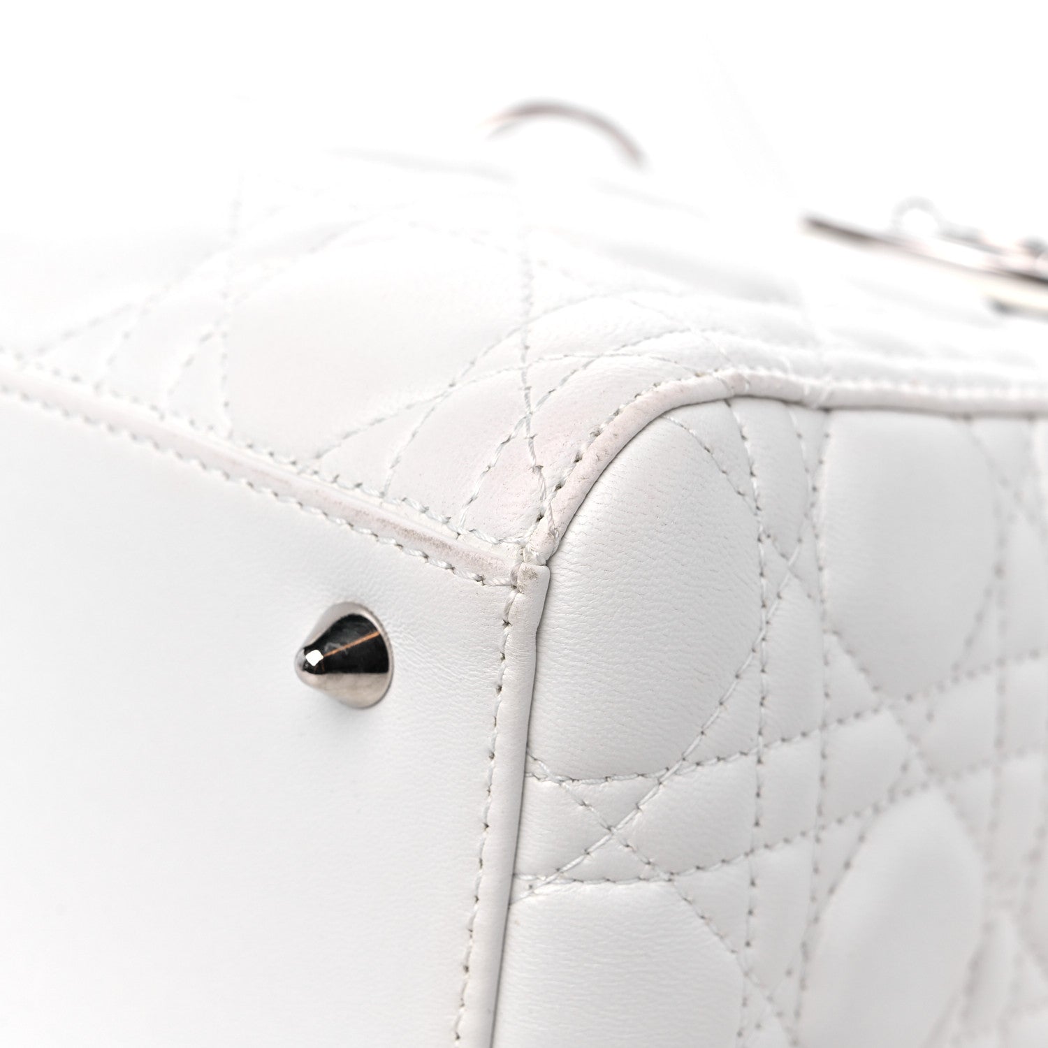 Christian Dior Lambskin Cannage Medium Lady Dior White 8 of 12