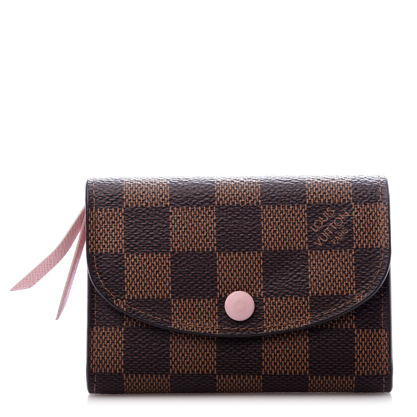 Damier Ebene Rosalie Coin Purse Rose Ballerine