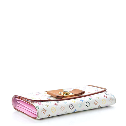 Louis Vuitton Monogram Multicolor Sarah Noeud Wallet White Litchi 4 of 11