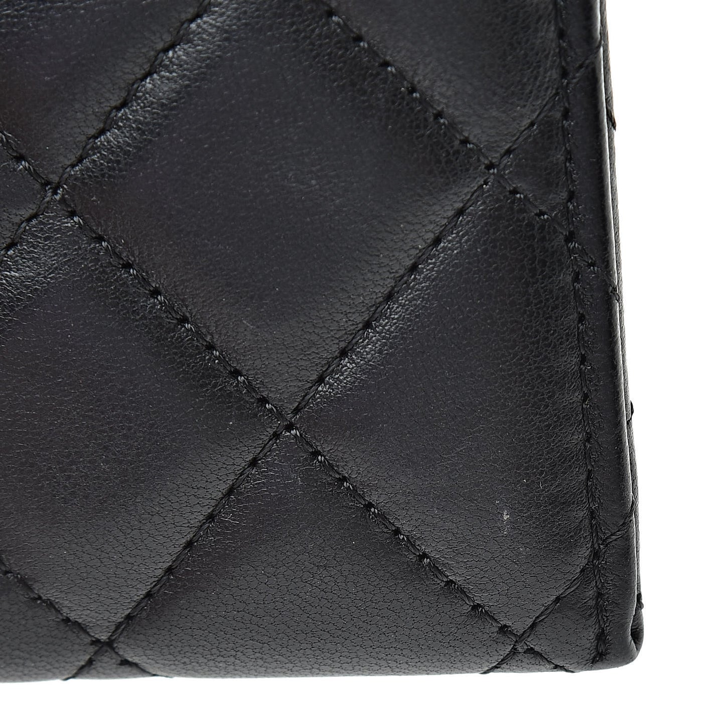 Lambskin Quilted Card Holder Black