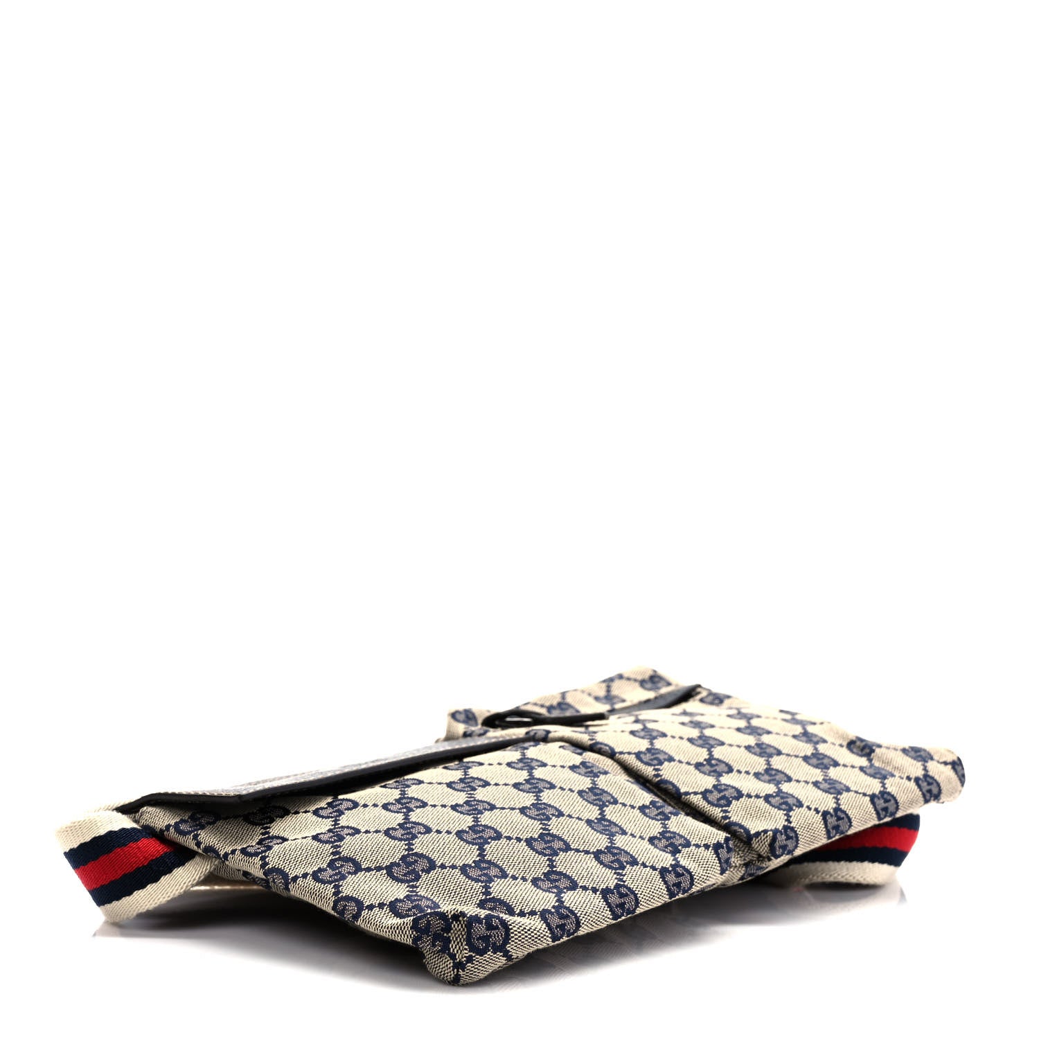 Gucci GG Monogram Web Double Pocket Belt Bag Navy 4 of 8