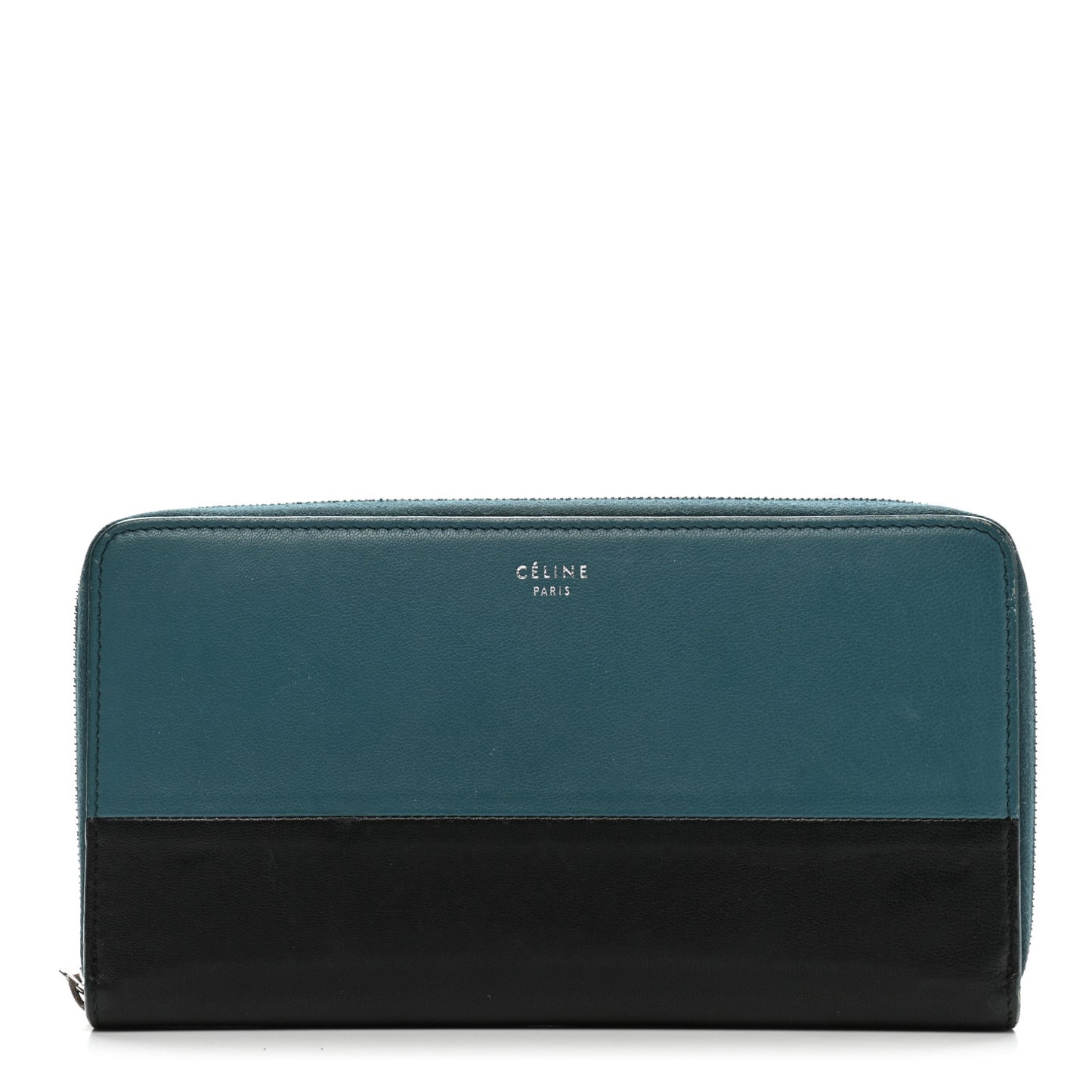 Lambskin Large Zip Around Multifunction Wallet Ocean Black