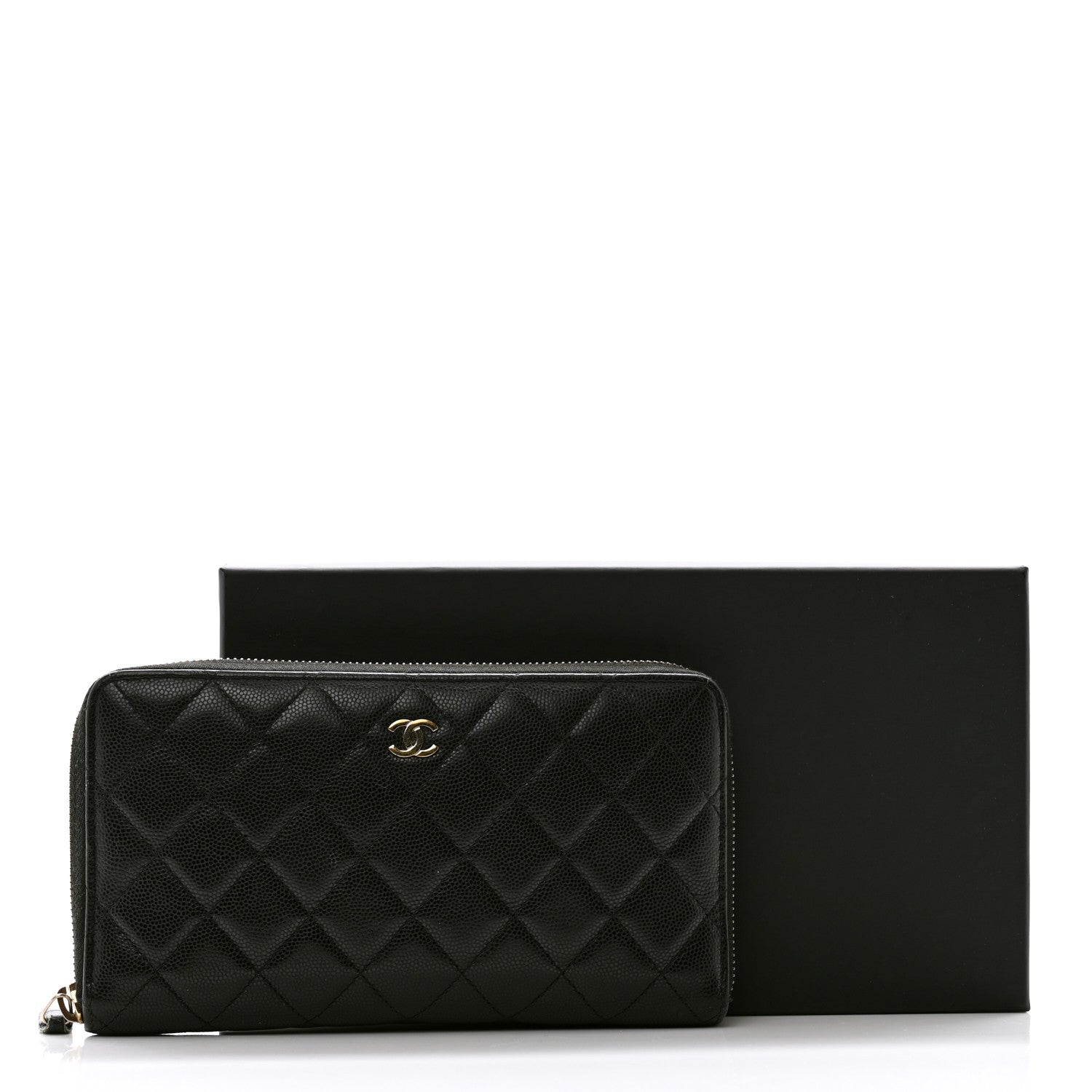Chanel Caviar Quilted Large Zip Around Organizer Wallet Black 11 of 11