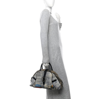 Christian Dior Denim Speedway Saddle Bowler Blue 2 of 14