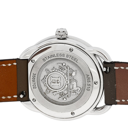 Hermes Stainless Steel Swift 36mm Arceau Quartz Watch Etoupe 4 of 5