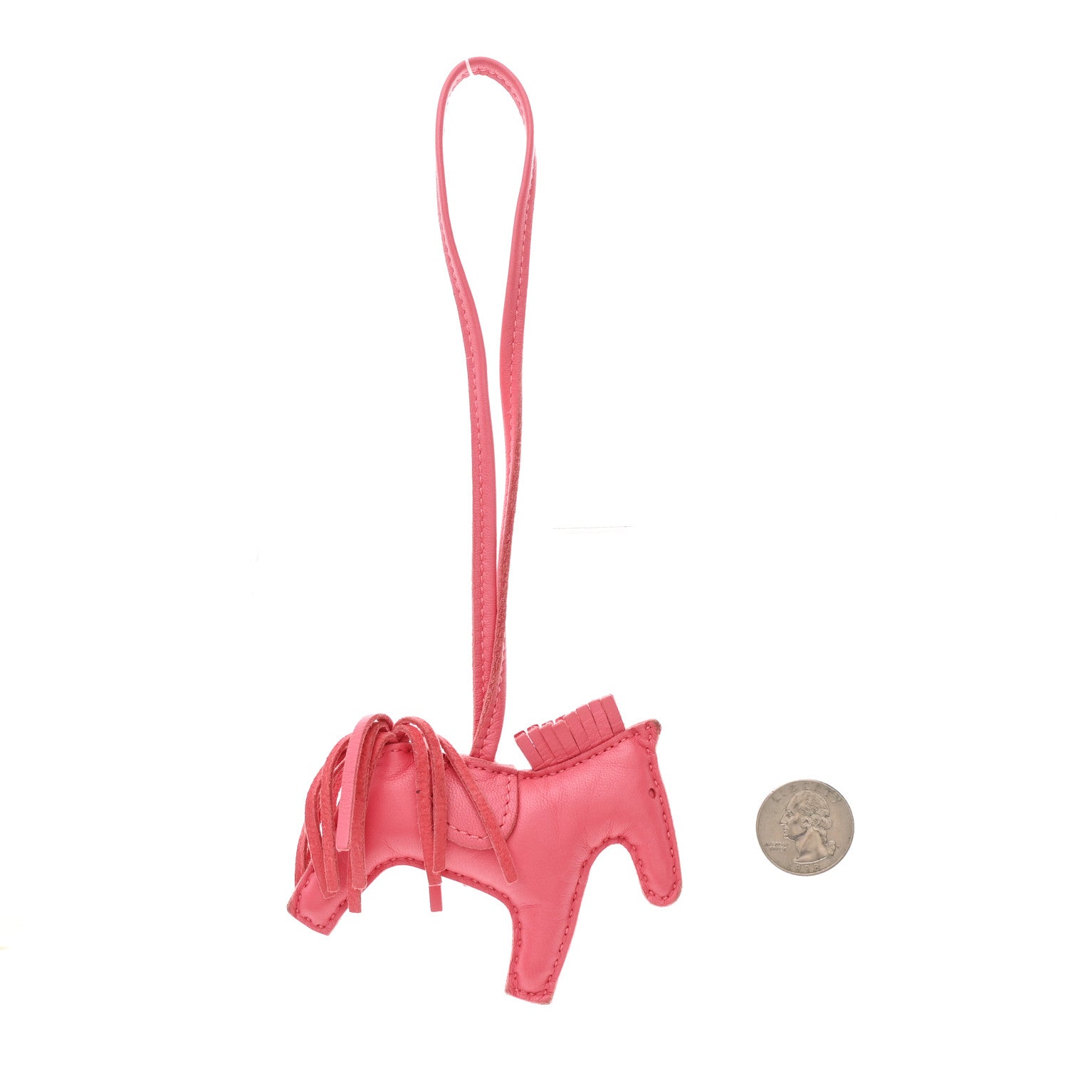 Hermes Milo Lambskin Grigri Rodeo Horse Bag Charm PM Rose Azalea 2 of 5