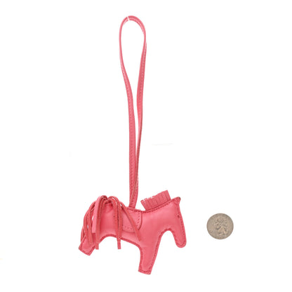 Hermes Milo Lambskin Grigri Rodeo Horse Bag Charm PM Rose Azalea 2 of 5