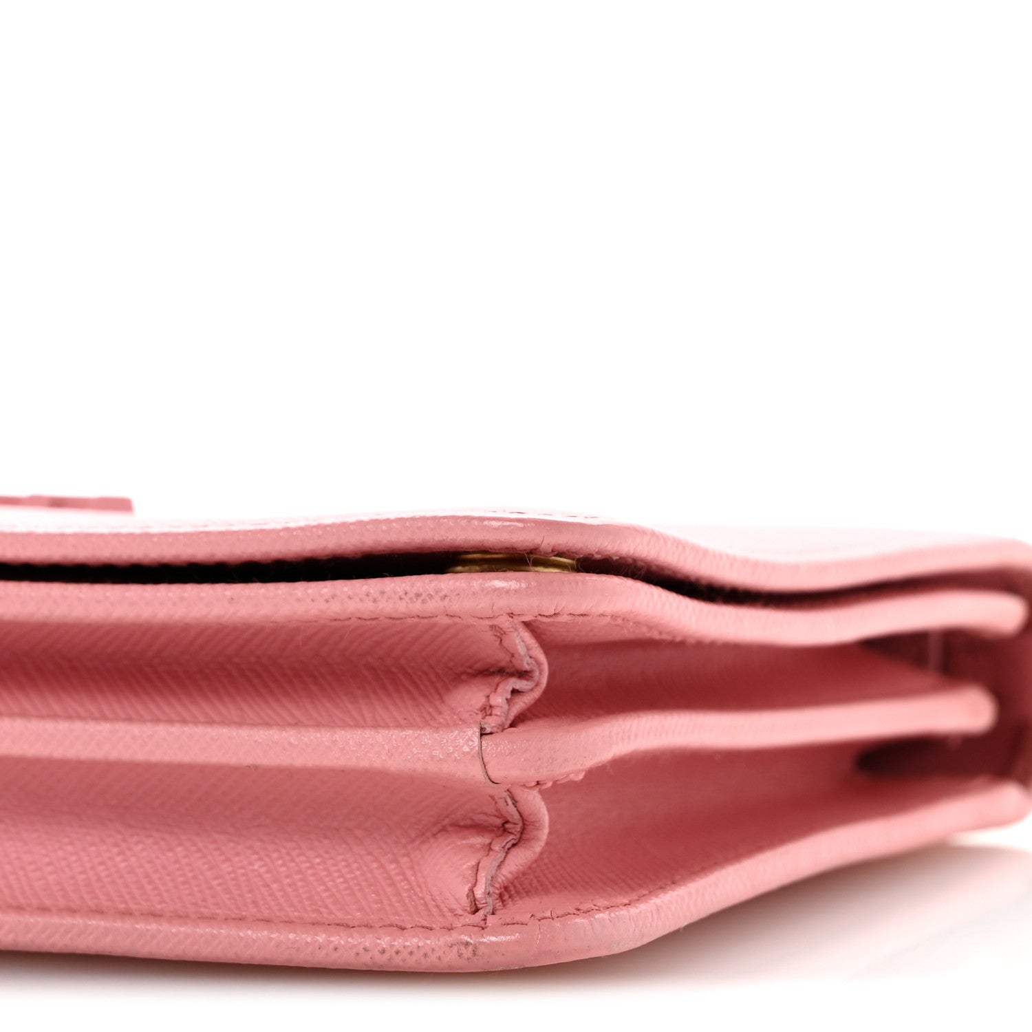 Prada Saffiano Lux Monochrome Chain Wallet Begonia 9 of 11