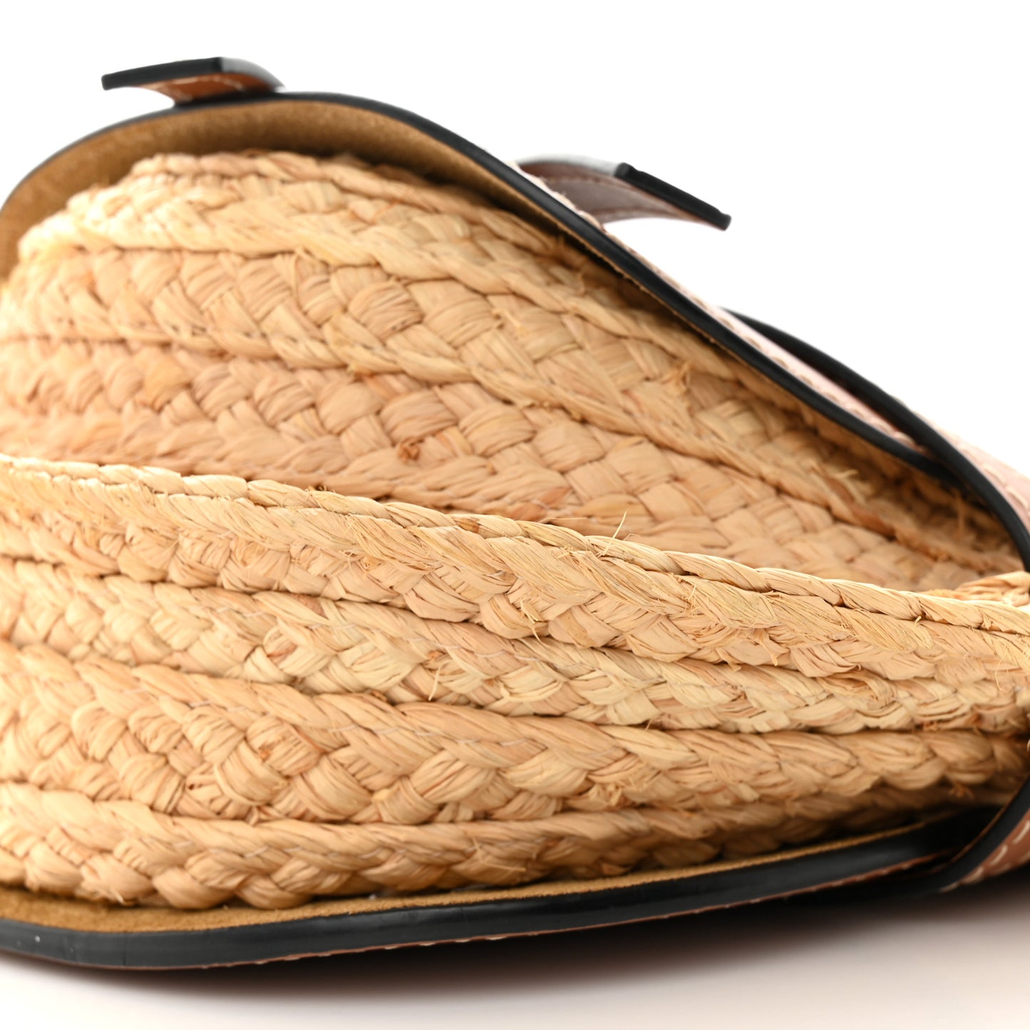 Calfskin Raffia Small Gate Crossbody Bag Natural Tan