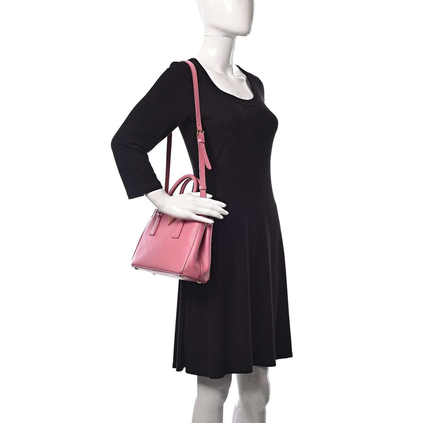 Saffiano Mini Galleria Double Zip Tote Geranio