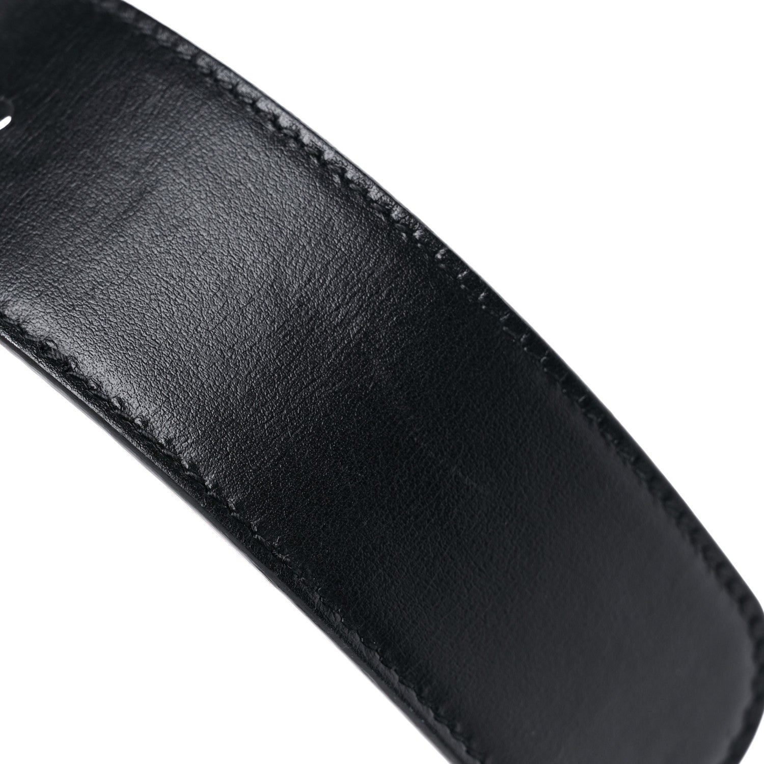 Gucci GG Supreme Monogram Matte Plutone Calfskin Double G 40mm Belt 75 30 Beige Ebony Black 5 of 6