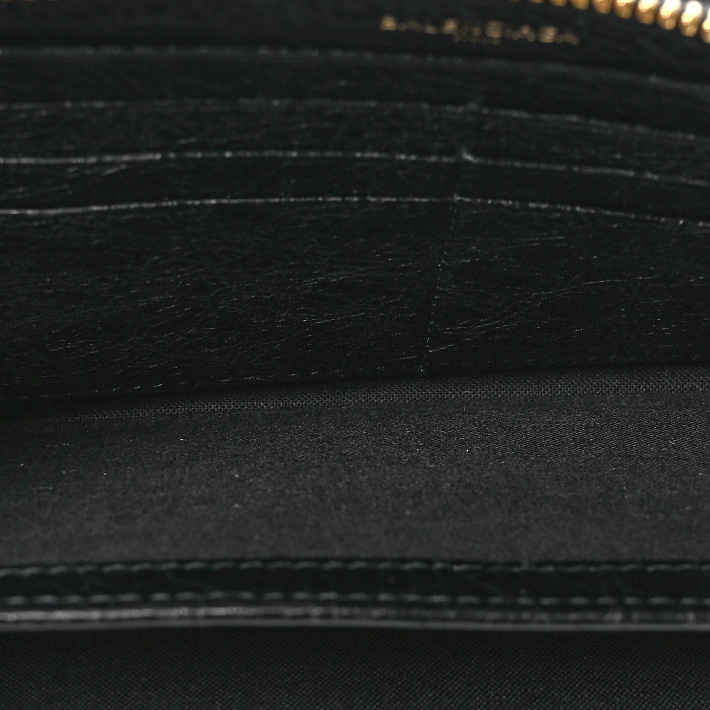 Agneau Classic Gold Hardware Continental Zip Around Wallet Black