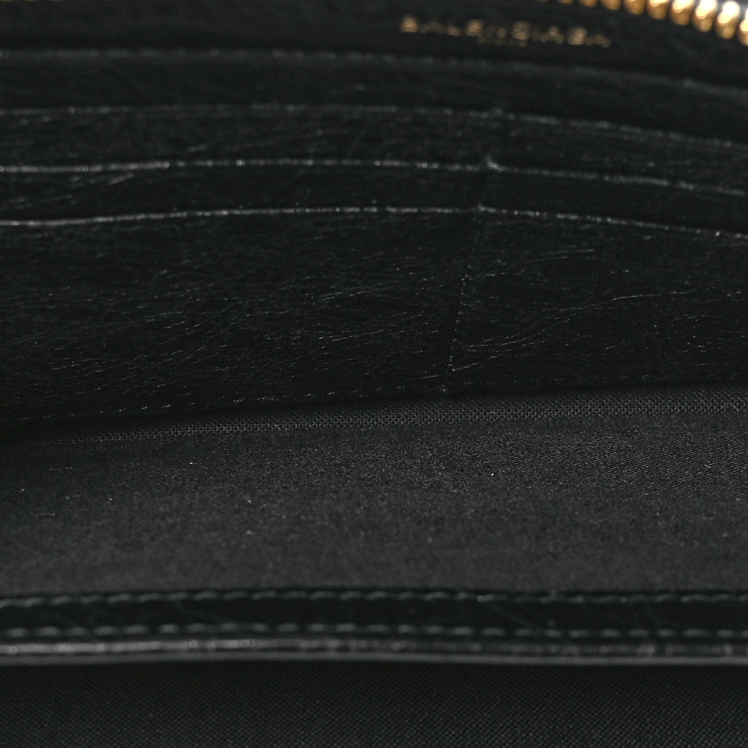 Balenciaga Agneau Classic Gold Hardware Continental Zip Around Wallet Black 5 of 8