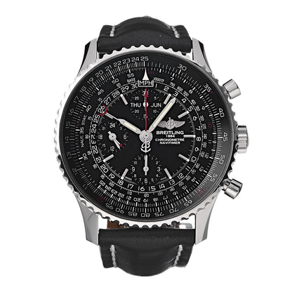 Breitling Stainless Steel Calfskin 46mm Navitimer 1884 Limited Edition Chronograph Automatic Watch Black A21350 1 of 9