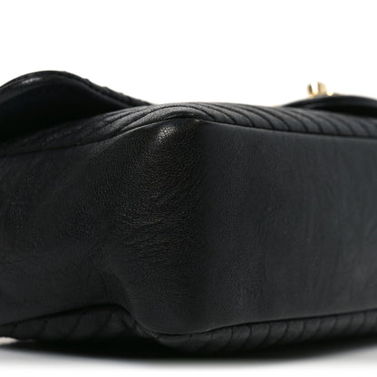 Chanel Calfskin Chevron Quilted Medium Surpique Flap Black 9 of 10