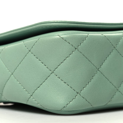 Chanel Lambskin Calfskin Quilted Strass Mania Mini Square Flap Light Green 9 of 11