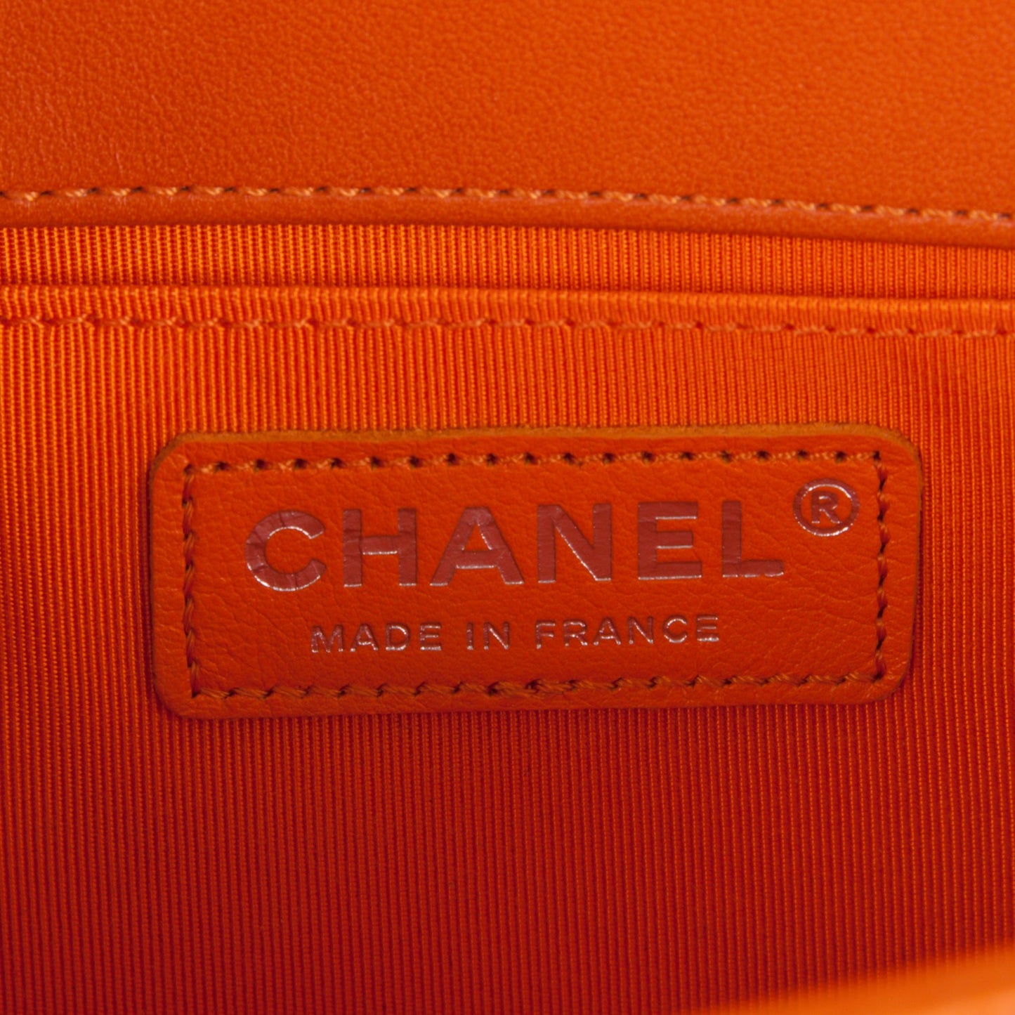 Lambskin Quilted Medium Boy Flap Orange