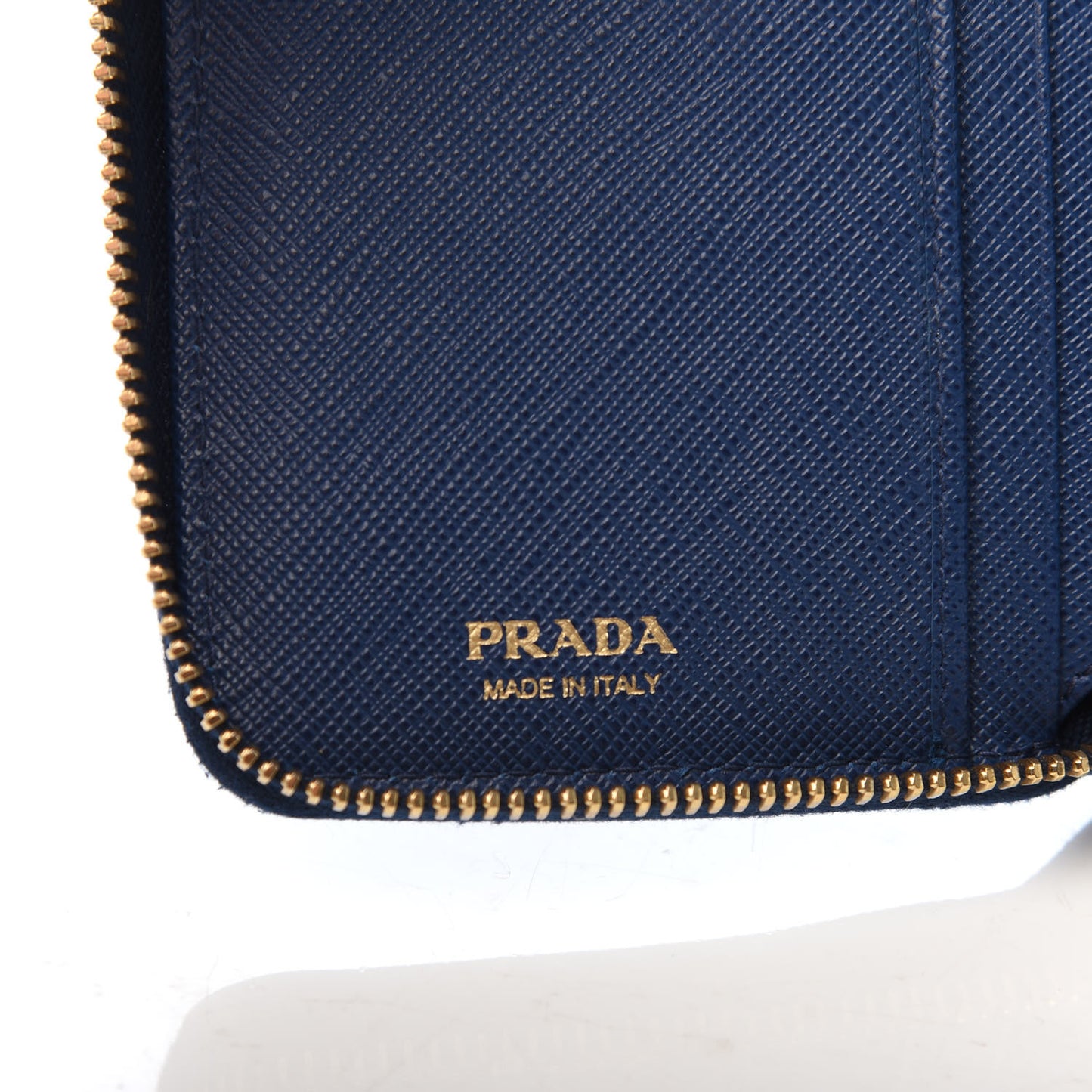 Saffiano Metal Zip Around Wallet Bluette