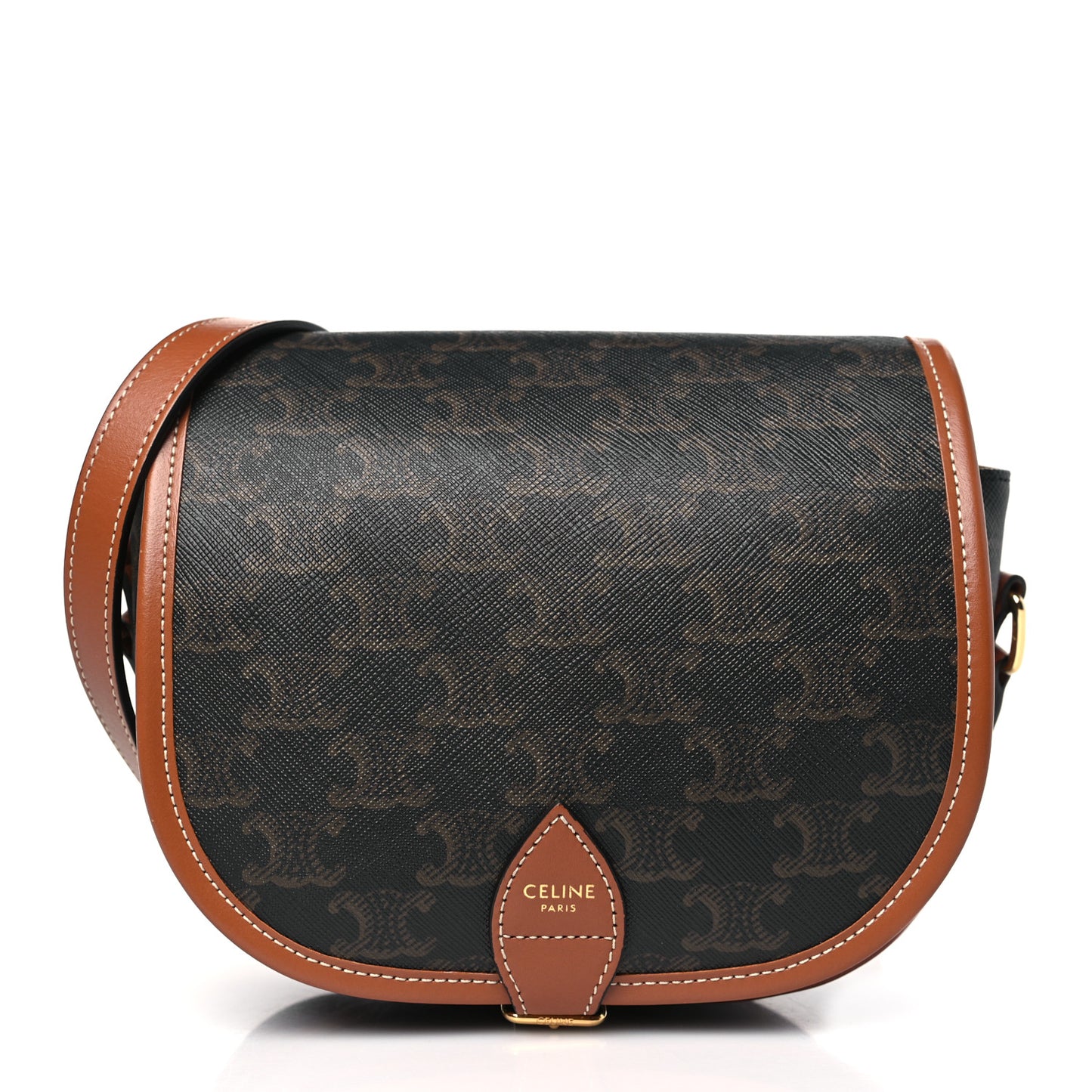 Triomphe Canvas Medium Folco Bag Tan