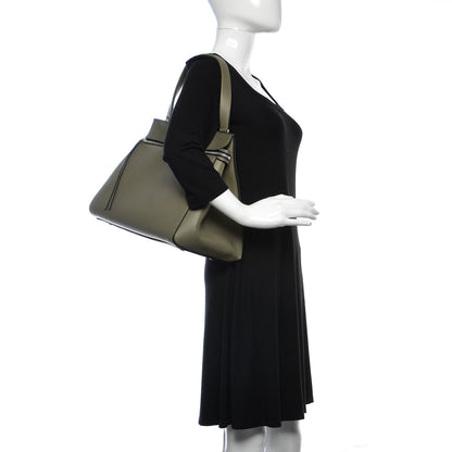 Celine Calfskin Medium Edge Shoulder Bag Khaki 2 of 10