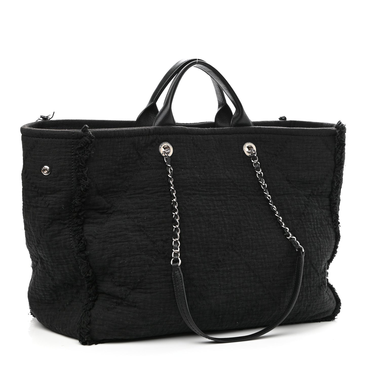 Canvas Extra Large Double Face Shopping Tote Black
