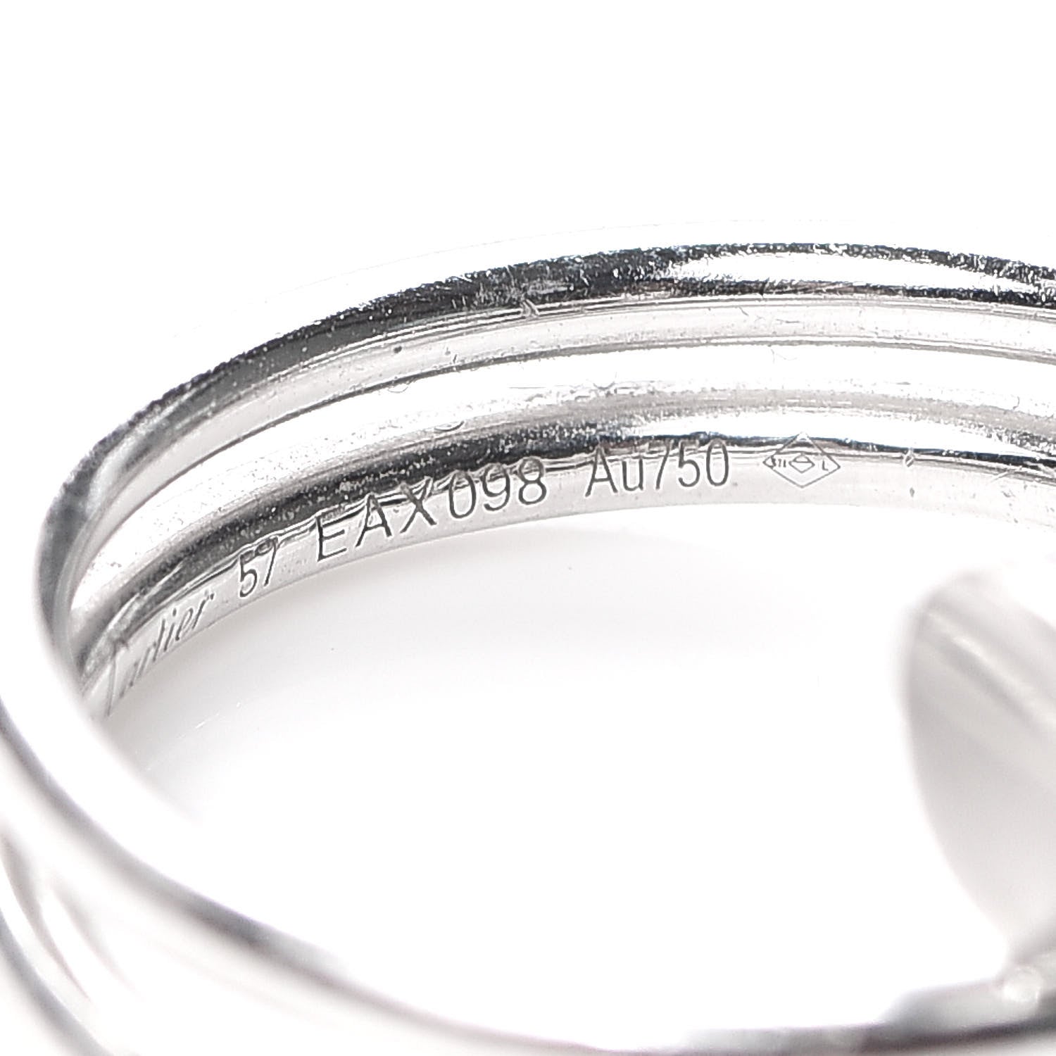 Cartier 18K White Gold Diamond Double Juste Un Clou Ring 57 8 5 of 7