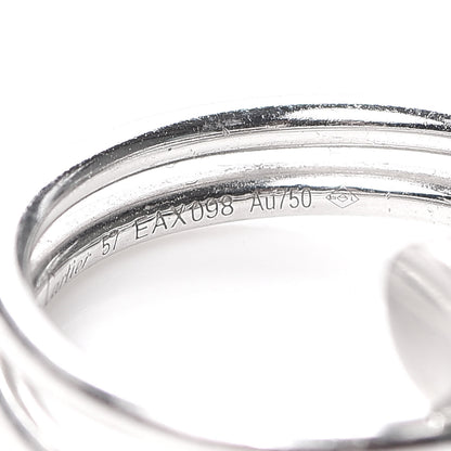 Cartier 18K White Gold Diamond Double Juste Un Clou Ring 57 8 5 of 7