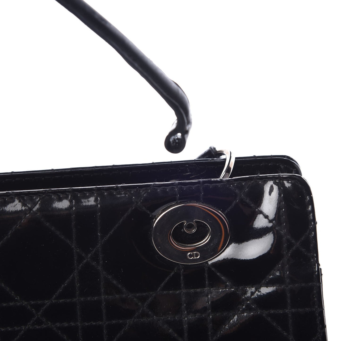 Patent Cannage Stitched East West Lady Dior Black