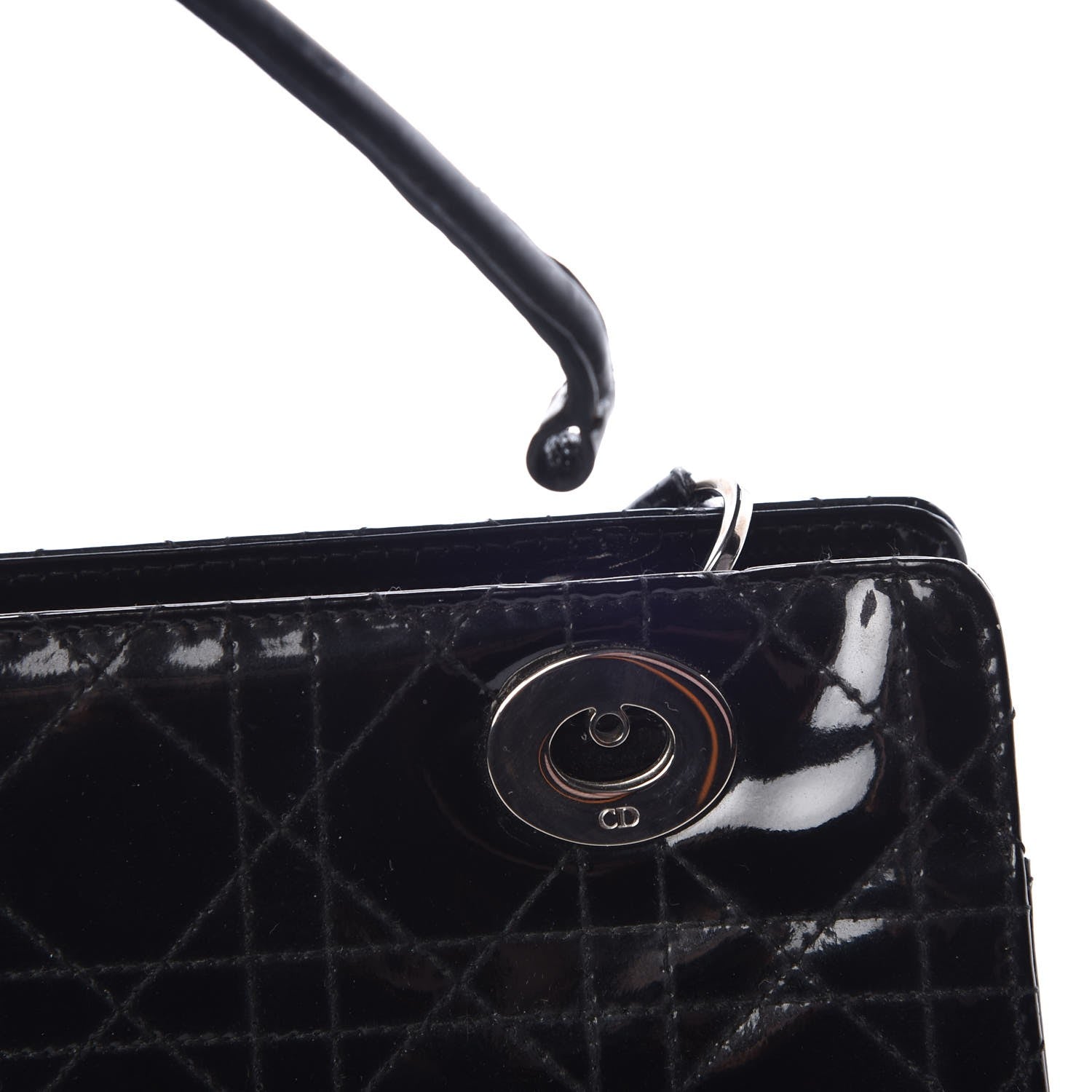Christian Dior Patent Cannage Stitched East West Lady Dior Black 9 of 13