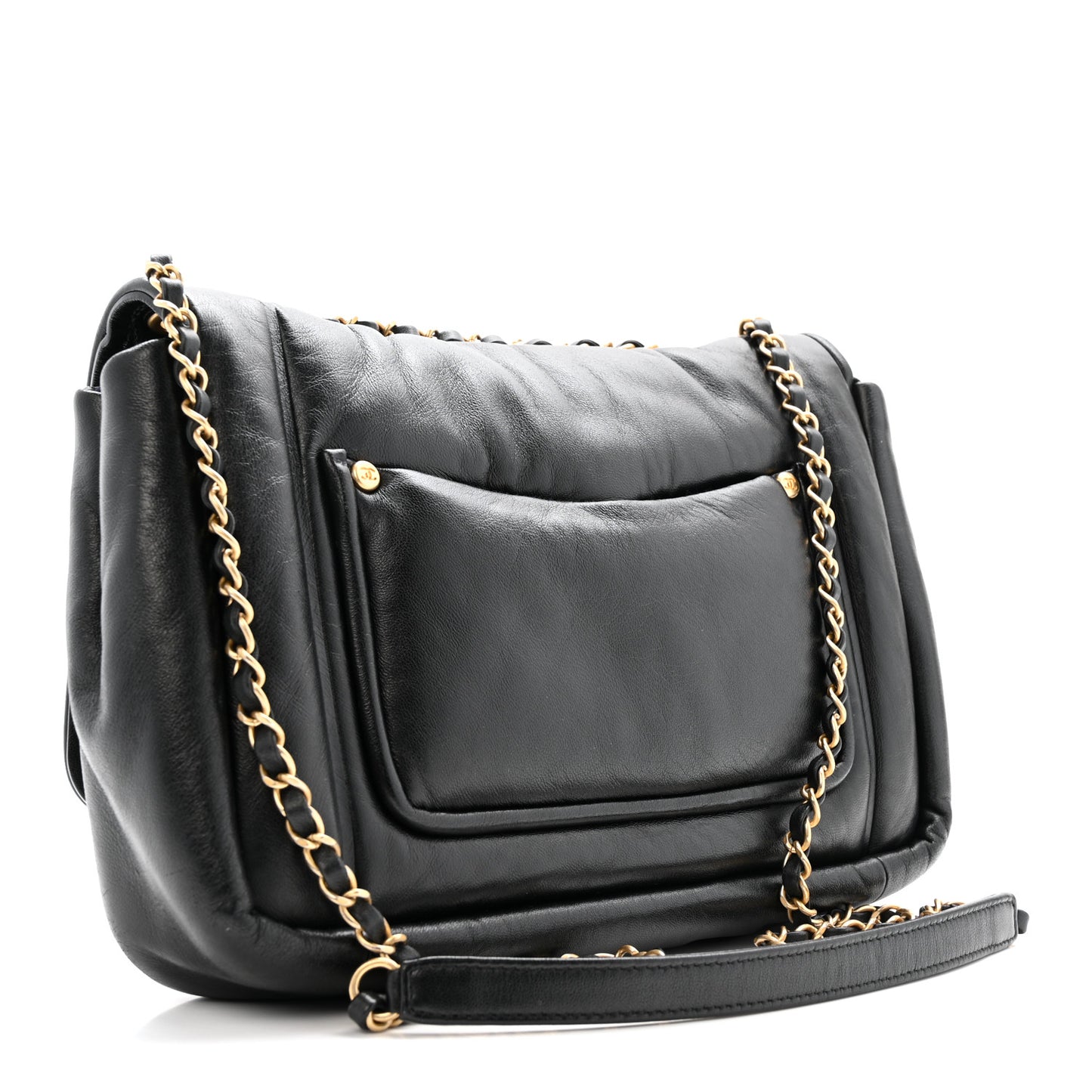 Lambskin Medium Simply Flap Black