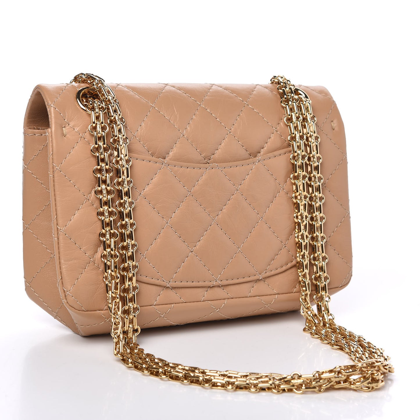 Aged Calfskin Quilted 2.55 Reissue Mini Flap Beige